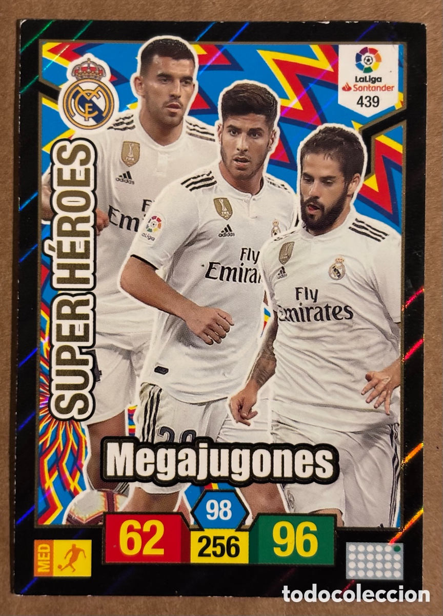 Cromos de F&uacute;tbol: ISCO ASENSIO CEBALLOS. CARTA S&Uacute;PER H&Eacute;ROES MEGAJUGONES PANINI MEGACRACKS LIGA 2018/19. #439.