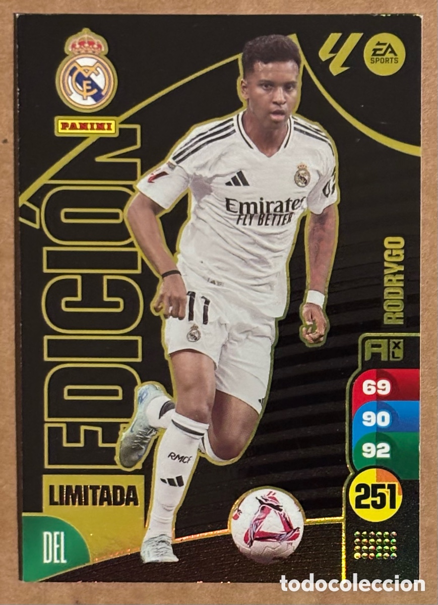 Cromos de F&uacute;tbol: RODRYGO (REAL MADRID). CARTA EDICI&Oacute;N LIMITADA PANINI ADRENALYN XL LIGA 2024/25.