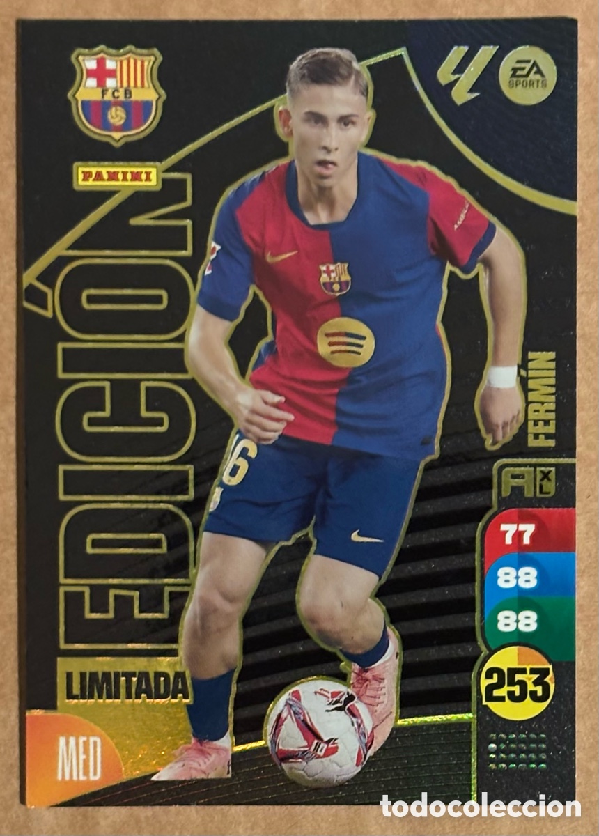 Cromos de F&uacute;tbol: FERM&Iacute;N (FC BARCELONA). CARTA EDICI&Oacute;N LIMITADA PANINI ADRENALYN XL LIGA 2024/25.