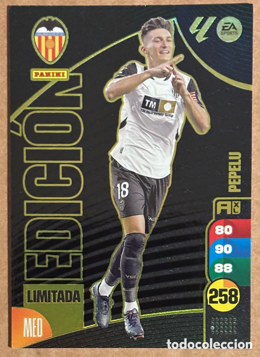 Cromos de F&uacute;tbol: PEPELU (VALENCIA). CARTA EDICI&Oacute;N LIMITADA PANINI ADRENALYN XL LIGA 2024/25.