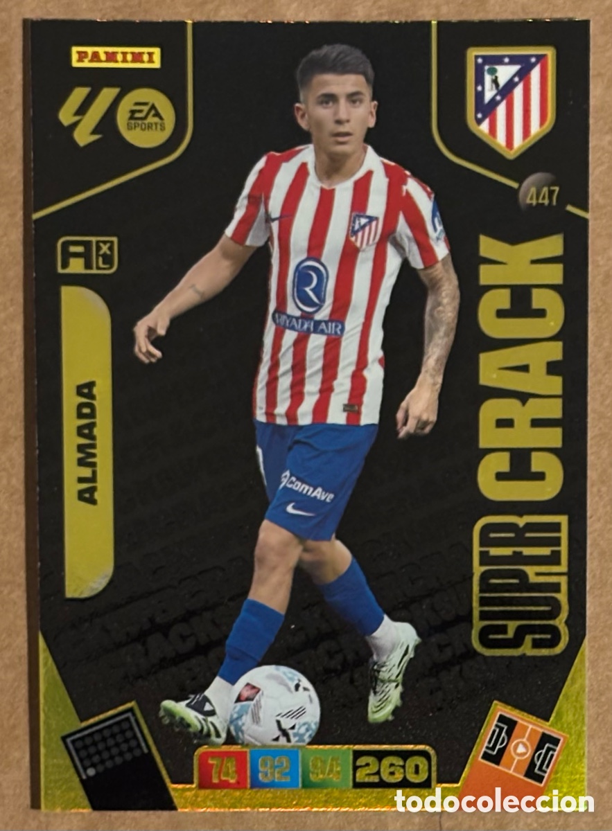 Cromos de F&uacute;tbol: ALMADA (ATL&Eacute;TICO MADRID). CARTA S&Uacute;PER CRACK PANINI ADRENALYN XL LIGA 2024/25.