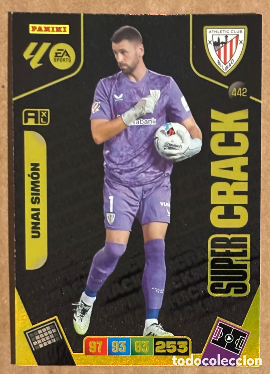 Cromos de F&uacute;tbol: UNAI SIM&Oacute;N (ATHLETIC CLUB). CARTA S&Uacute;PER CRACK PANINI ADRENALYN XL LIGA 2024/25.