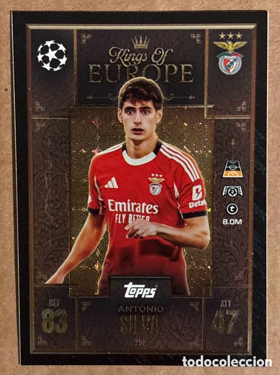Cromos de F&uacute;tbol: ANTONIO SILVA (BENFICA). CARTA KINGS OF EUROPE TOPPS MATCH ATTAX 2025/26.