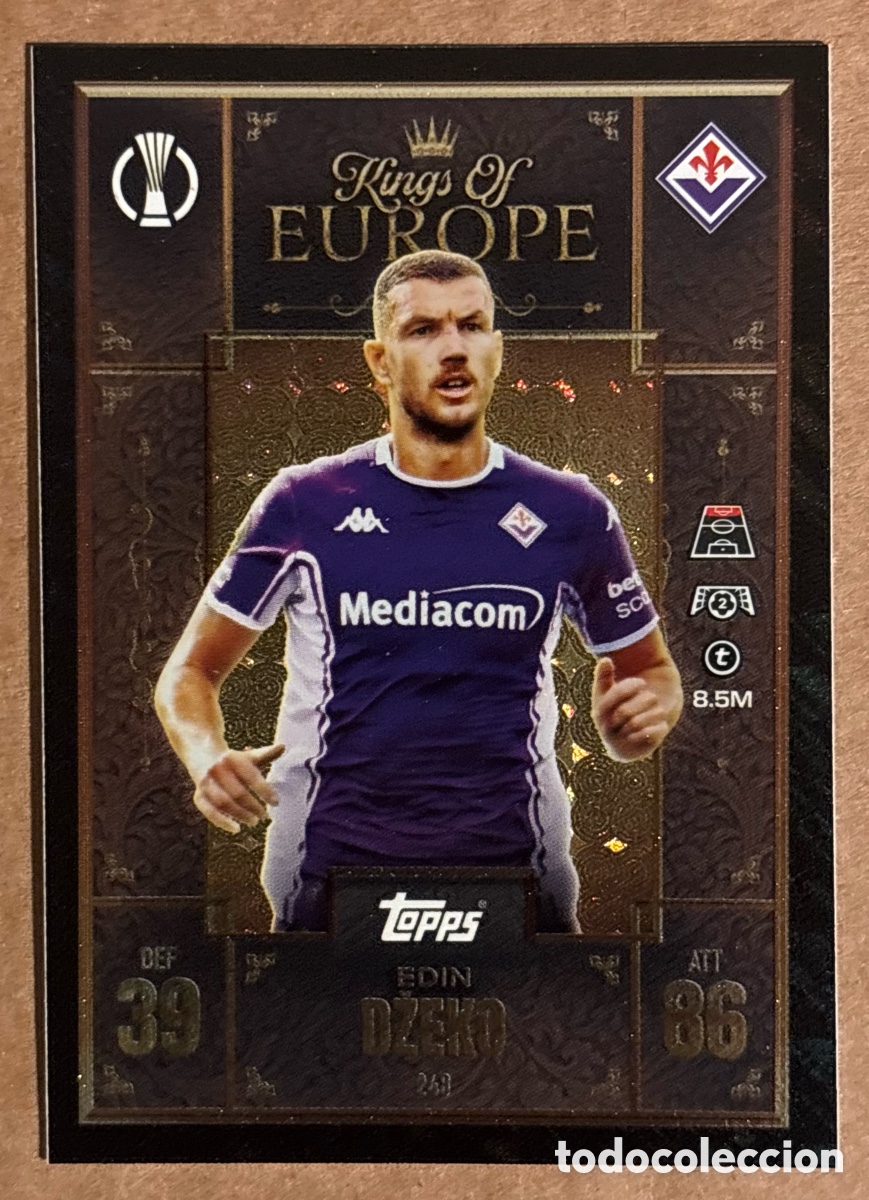 Cromos de F&uacute;tbol: EDIN DZEKO (FIORENTINA). CARTA KINGS OF EUROPE TOPPS MATCH ATTAX 2025/26.