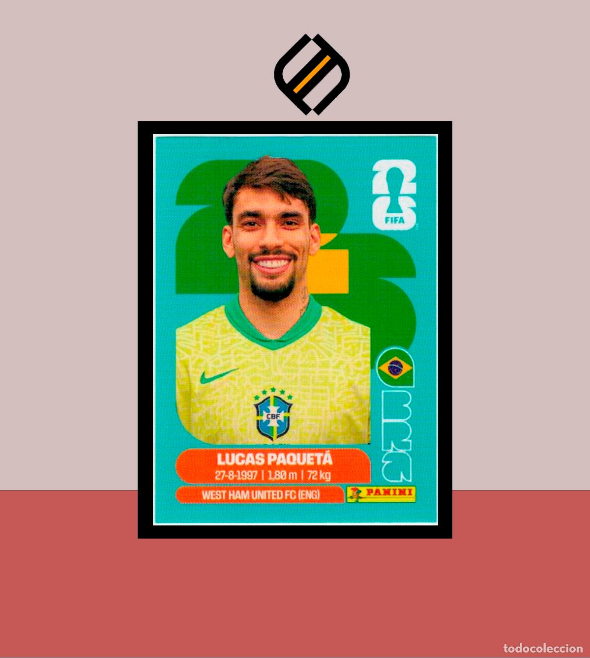 Cromos de F&uacute;tbol: PANINI FIFA CLUB WORLD CUP 2026 26 BRA 9 LUCAS PAQUET&Aacute; BRASIL STICKER MUNDIAL MEX CAN USA LIGA