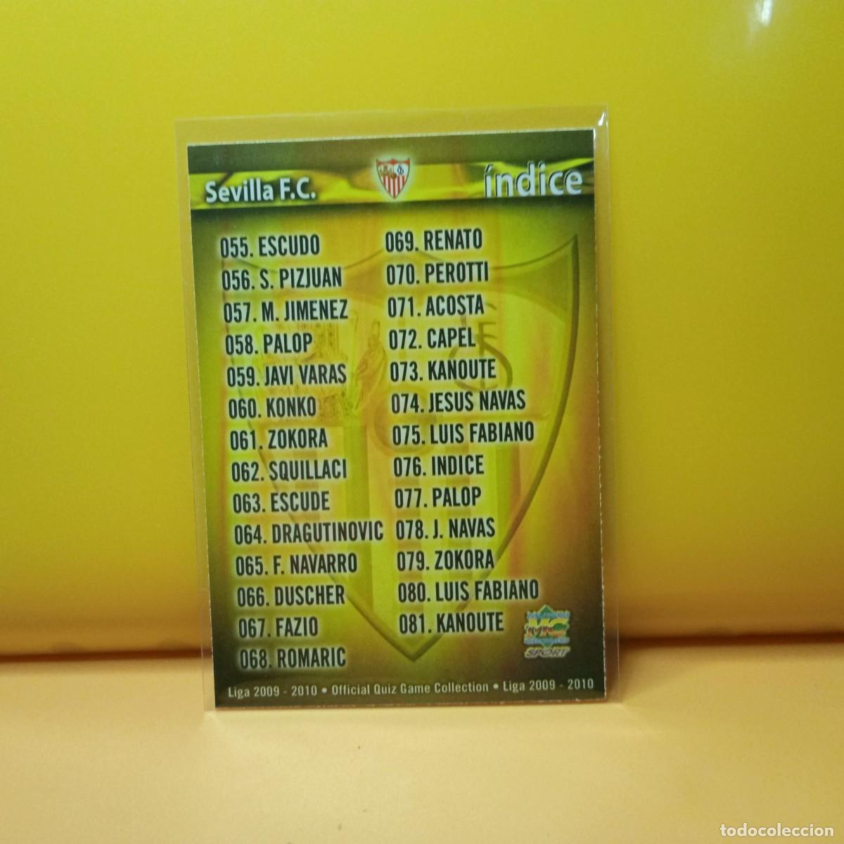 Cromos de F&uacute;tbol: MUNDICROMO 2009 2010 09 10 SEVILLA F.C &Iacute;NDICE 76