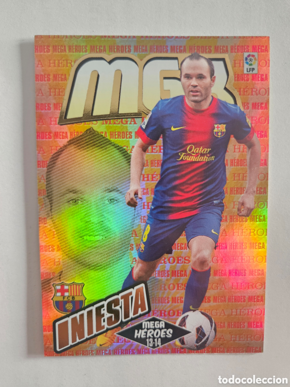 Cromos de F&uacute;tbol: INIESTA 389 MEGA HEROES (BARCELONA) PANINI MEGACRACKS 2013-2014 13 14 CROMO CARTA