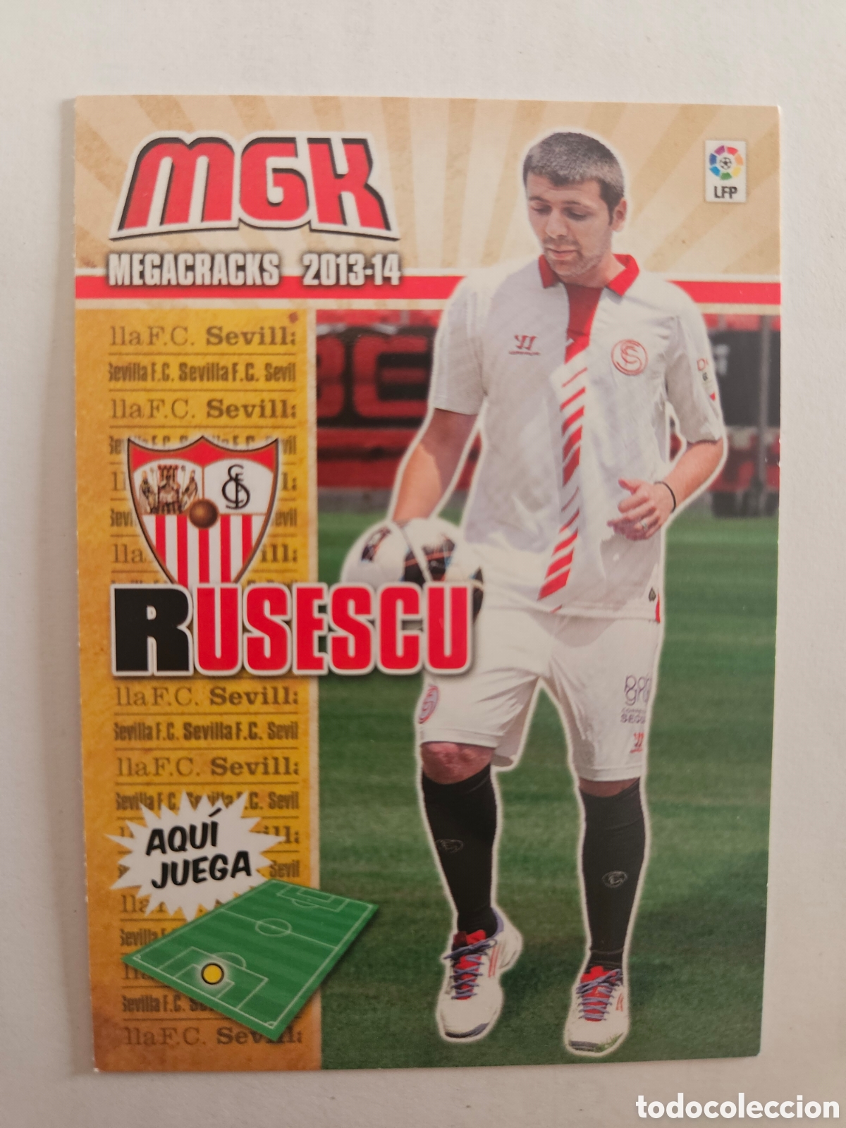 Cromos de F&uacute;tbol: CROMO CARD DE FUTBOL RUSESCU DEL SEVILLA F.C. N&ordm; 441 LIGA MEGACRACKS 2013-2014/13-14