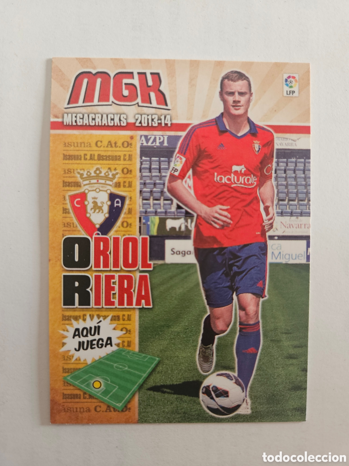 Cromos de F&uacute;tbol: Megacracks 13/14. 444- Oriol Riera. Osasuna. Nuevo fichaje.