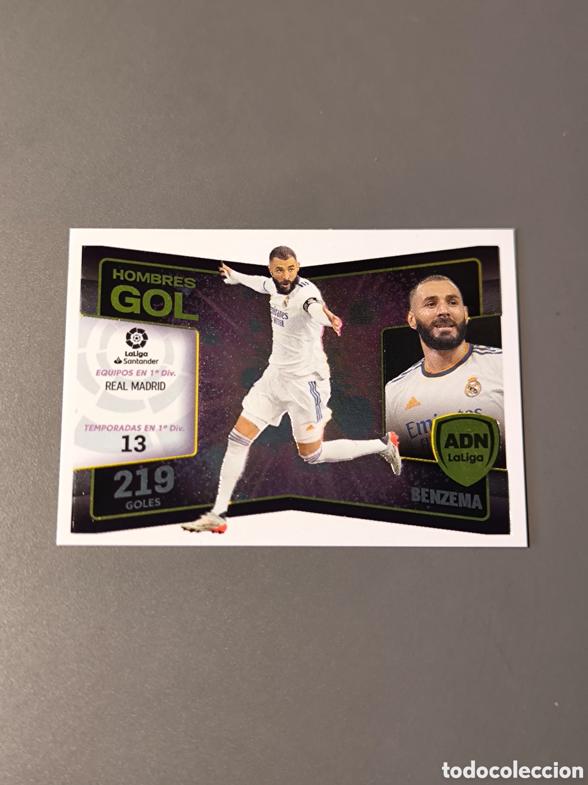 Cromos de F&uacute;tbol: BENZEMA ADN 3 Hombres Gol Real Madrid Liga Este 22 23