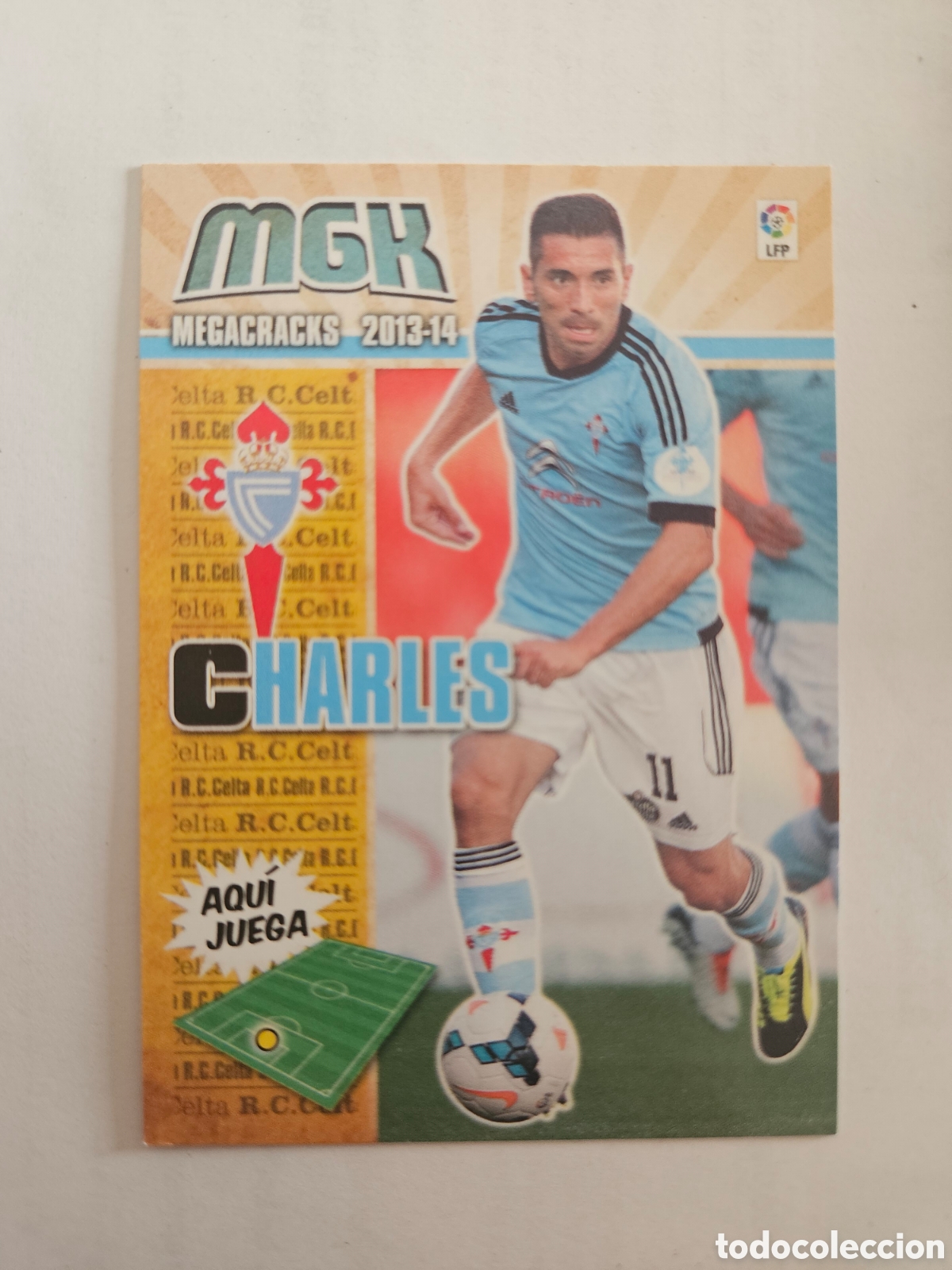 Fu&szlig;ball-Sticker: CHARLES 457 NUEVO FICHAJE (CELTA) PANINI MEGACRACKS 2013-2014 13 14 CROMO CARTA