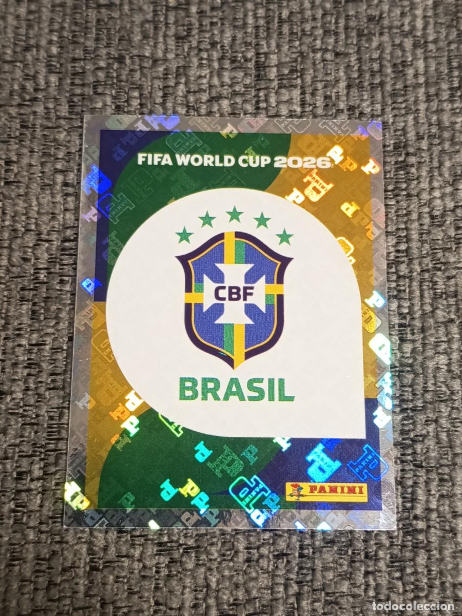 Cromos de F&uacute;tbol: ESCUDO BRASIL BRA 1 STICKER MUNDIAL 2026 PANINI FIFA WORLD CUP NUEVO