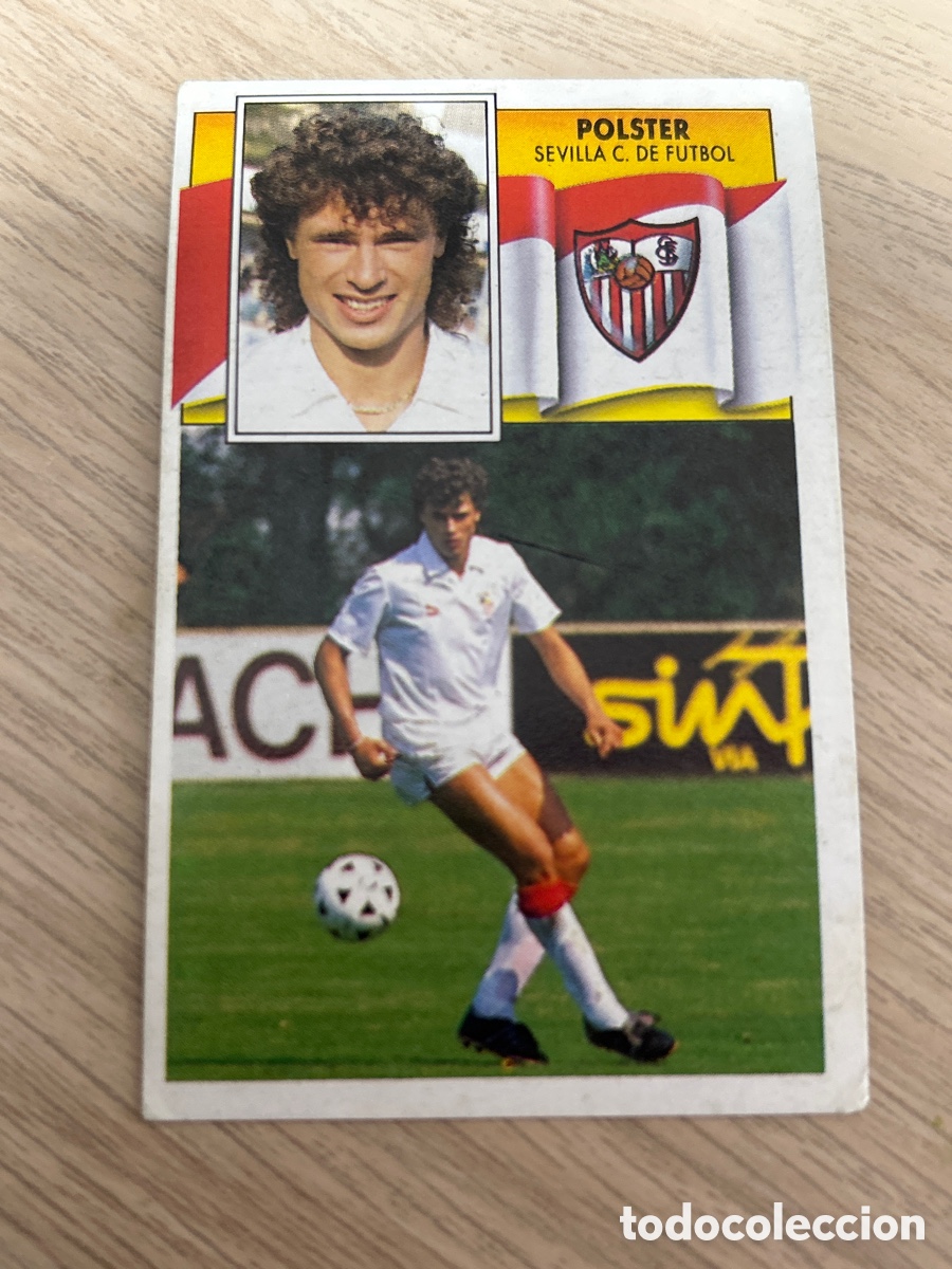 Fu&szlig;ball-Sticker: POLSTER SEVILLA C. F. LIGA ESTE 1990 1991 90 91 NUNCA PEGADO SIN PEGAR