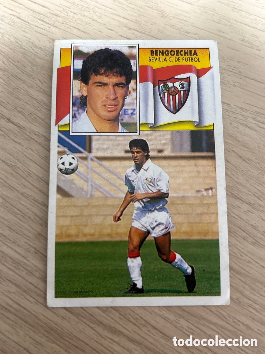 Fu&szlig;ball-Sticker: BENGOECHEA SEVILLA C. F. LIGA ESTE 1990 1991 90 91 NUNCA PEGADO SIN PEGAR