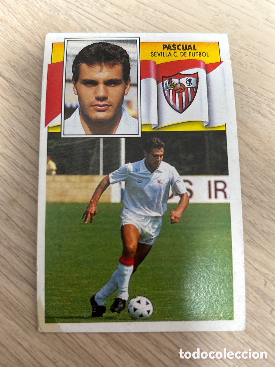 Fu&szlig;ball-Sticker: PASCUAL SEVILLA C. F. LIGA ESTE 1990 1991 90 91 NUNCA PEGADO SIN PEGAR