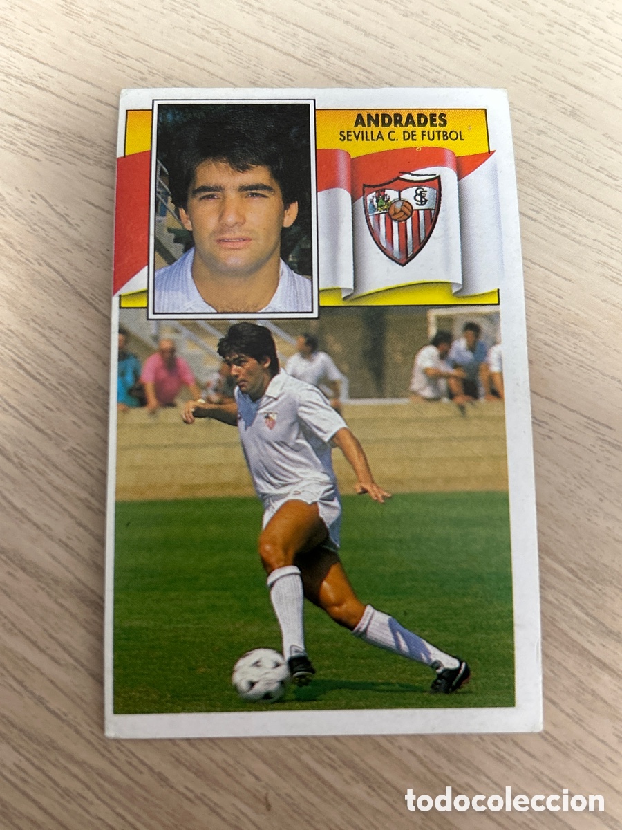 Fu&szlig;ball-Sticker: ANDRADES SEVILLA C. F. LIGA ESTE 1990 1991 90 91 NUNCA PEGADO SIN PEGAR