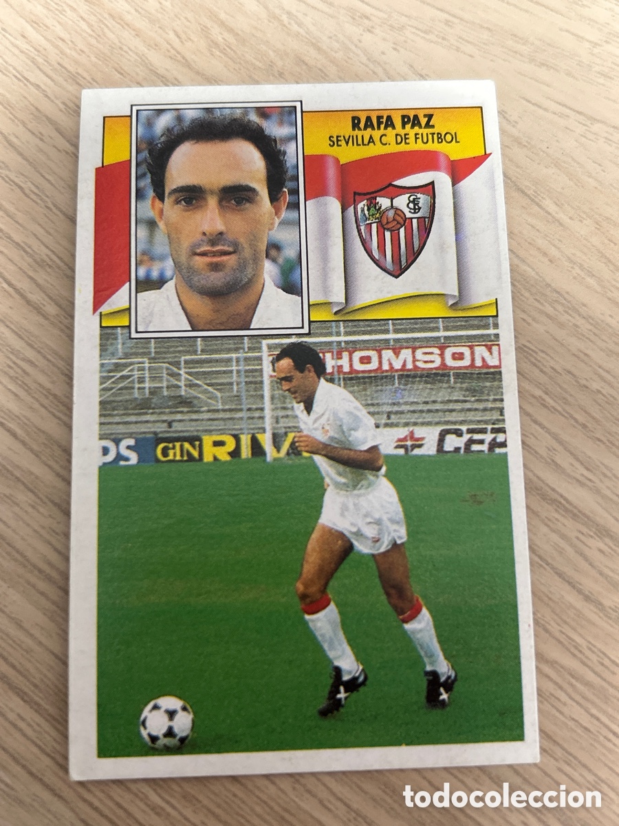 Fu&szlig;ball-Sticker: RAFA PAZ SEVILLA C. F. LIGA ESTE 1990 1991 90 91 NUNCA PEGADO SIN PEGAR