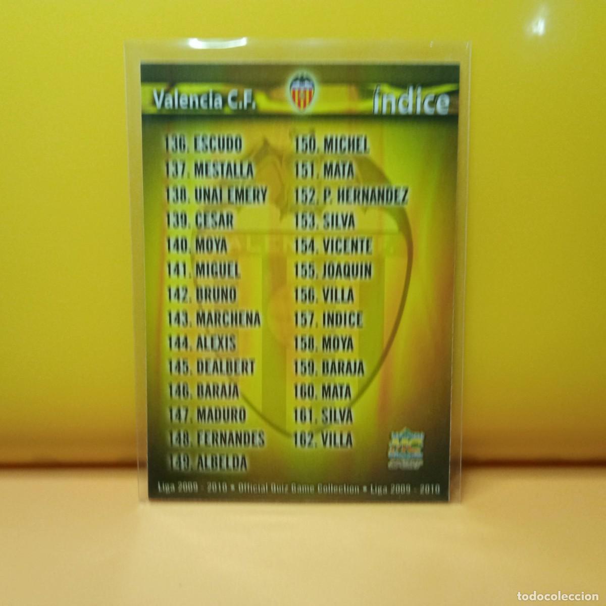 Cromos de F&uacute;tbol: MUNDICROMO 2009 2010 09 10 VALENCIA C.F &Iacute;NDICE 157