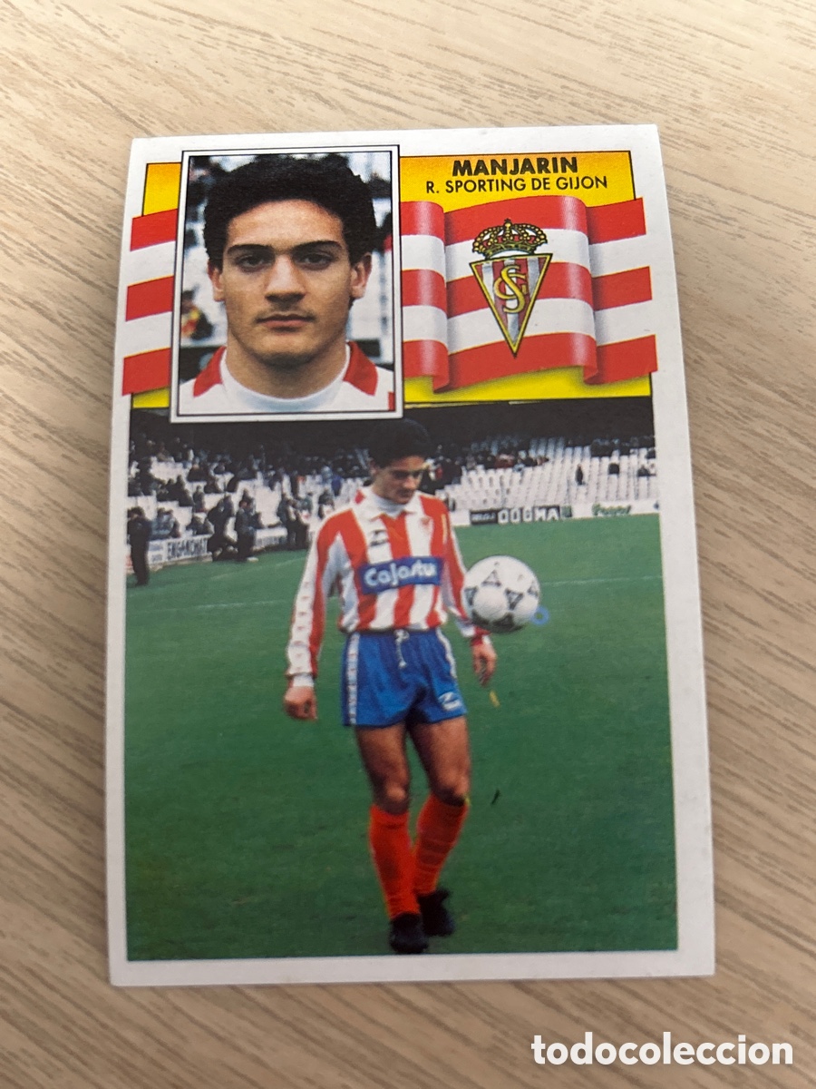 Figurine di Calcio: MANJARIN SPORTING GIJON LIGA ESTE 1990 1991 90 91 NUNCA PEGADO SIN PEGAR