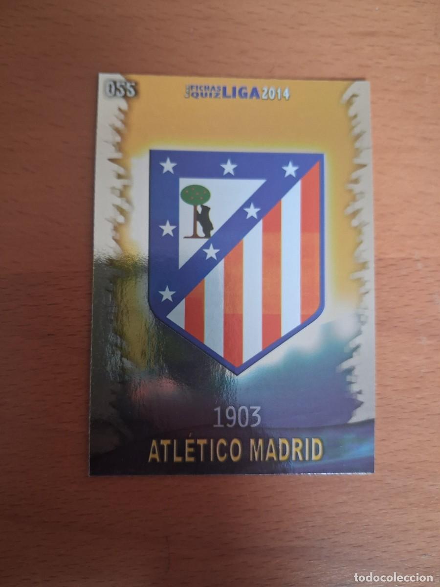 Cromos de Futebol: Mundicromo Official Quiz Game Collection 2013 2014 Atletico de Madrid 55 Escudo