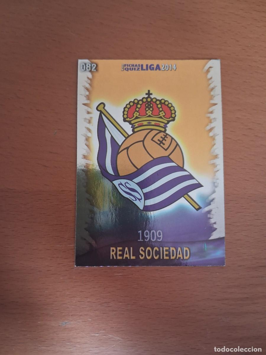 Cromos de f&uacute;tbol: Mundicromo Official Quiz Game Collection 2013 2014 Real Sociedad 82 Escudo