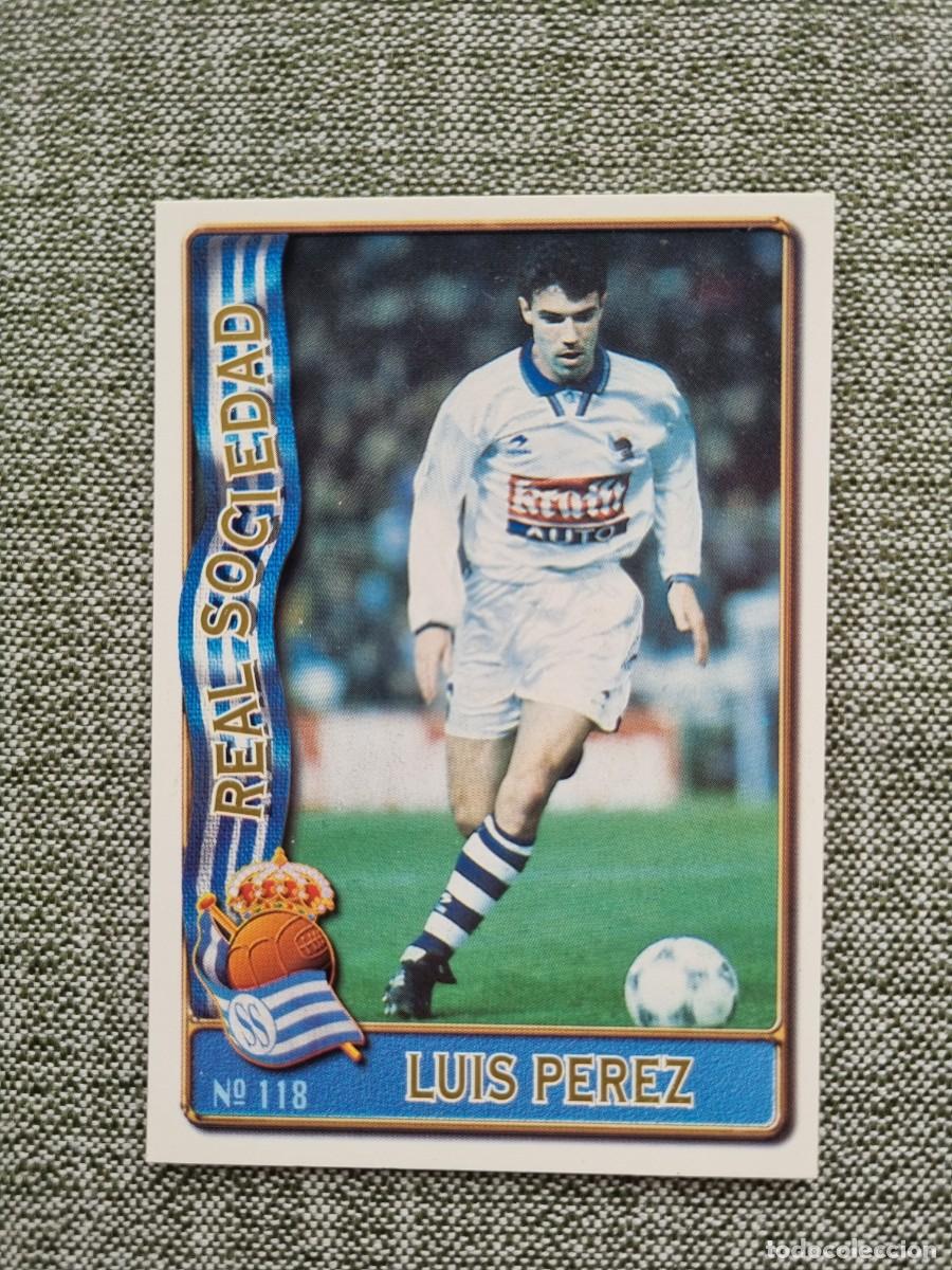 Football Stickers: 118 LUIS PEREZ (Real Sociedad). Las Fichas de la Liga 1996 1997 96 97 (Mundicromo)