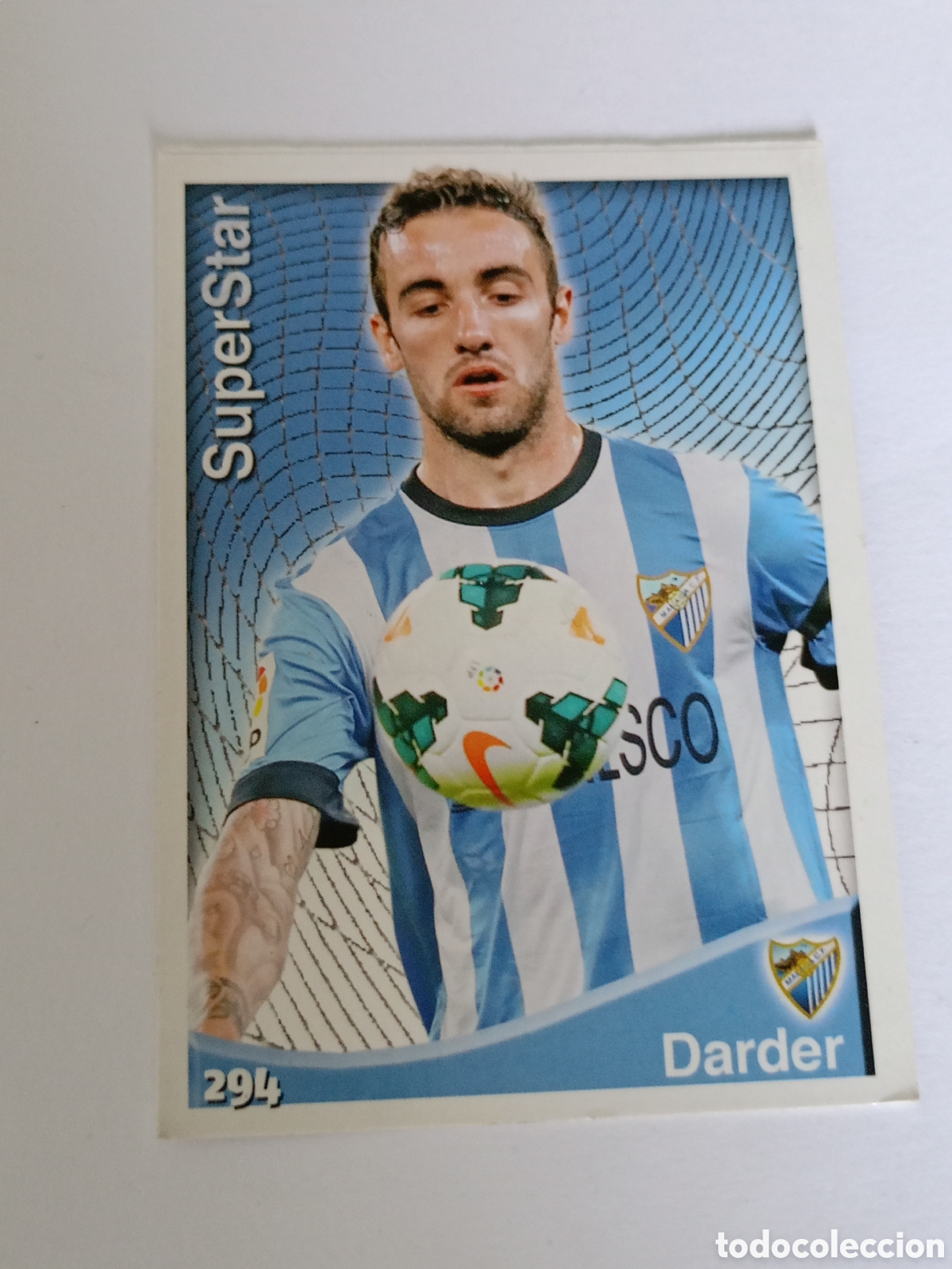Fu&szlig;ball-Sticker: 294. SERGI DARDER (SuperStar Mate Error) - Malaga CF 2014/2015 - Mundicromo Liga Card/Cromo 14/15