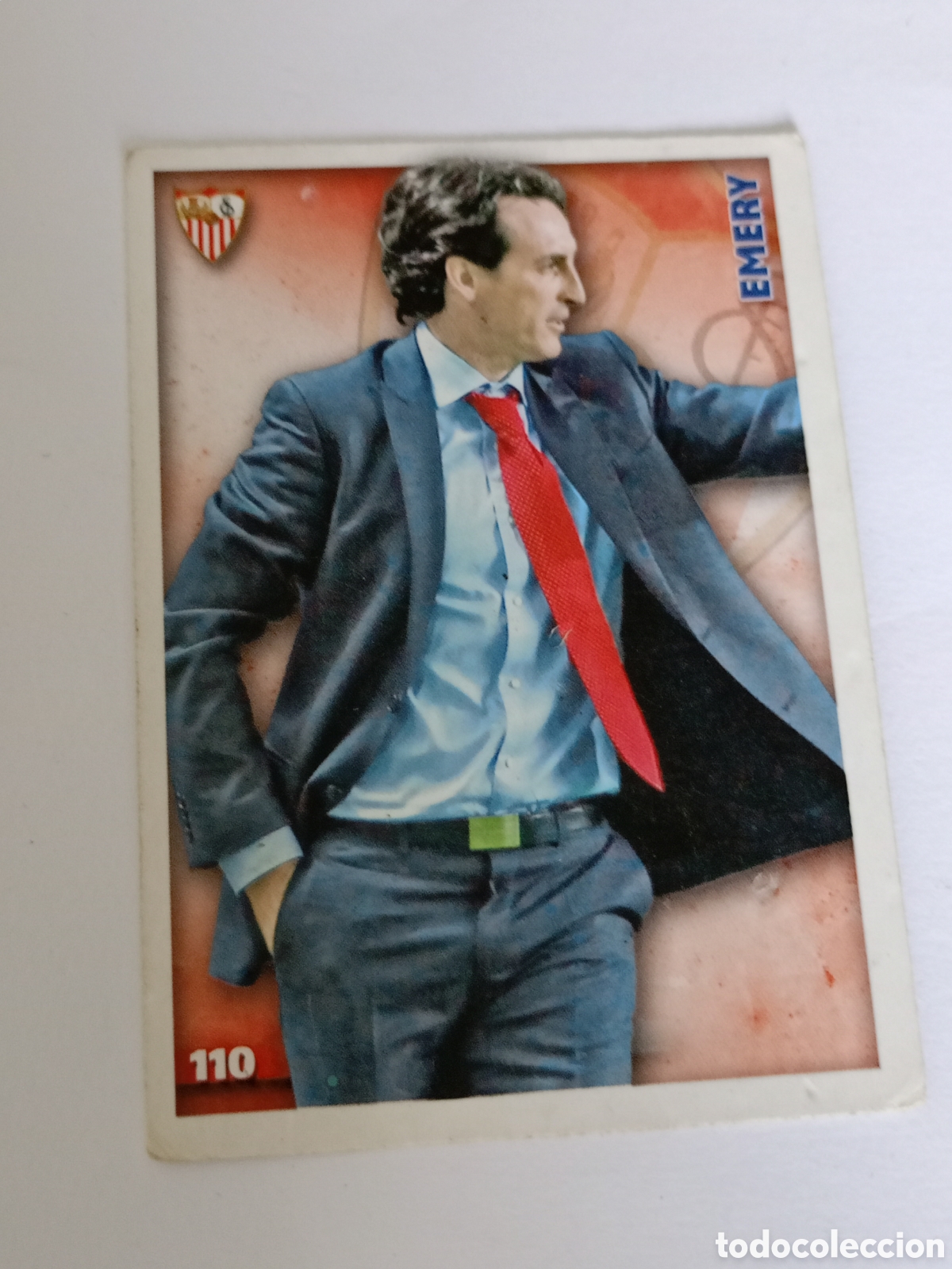 Fu&szlig;ball-Sticker: 110. UNAI EMERY - Sevilla FC 2014/2015 - Mundicromo Fichas Liga Card/Cromo 14/15