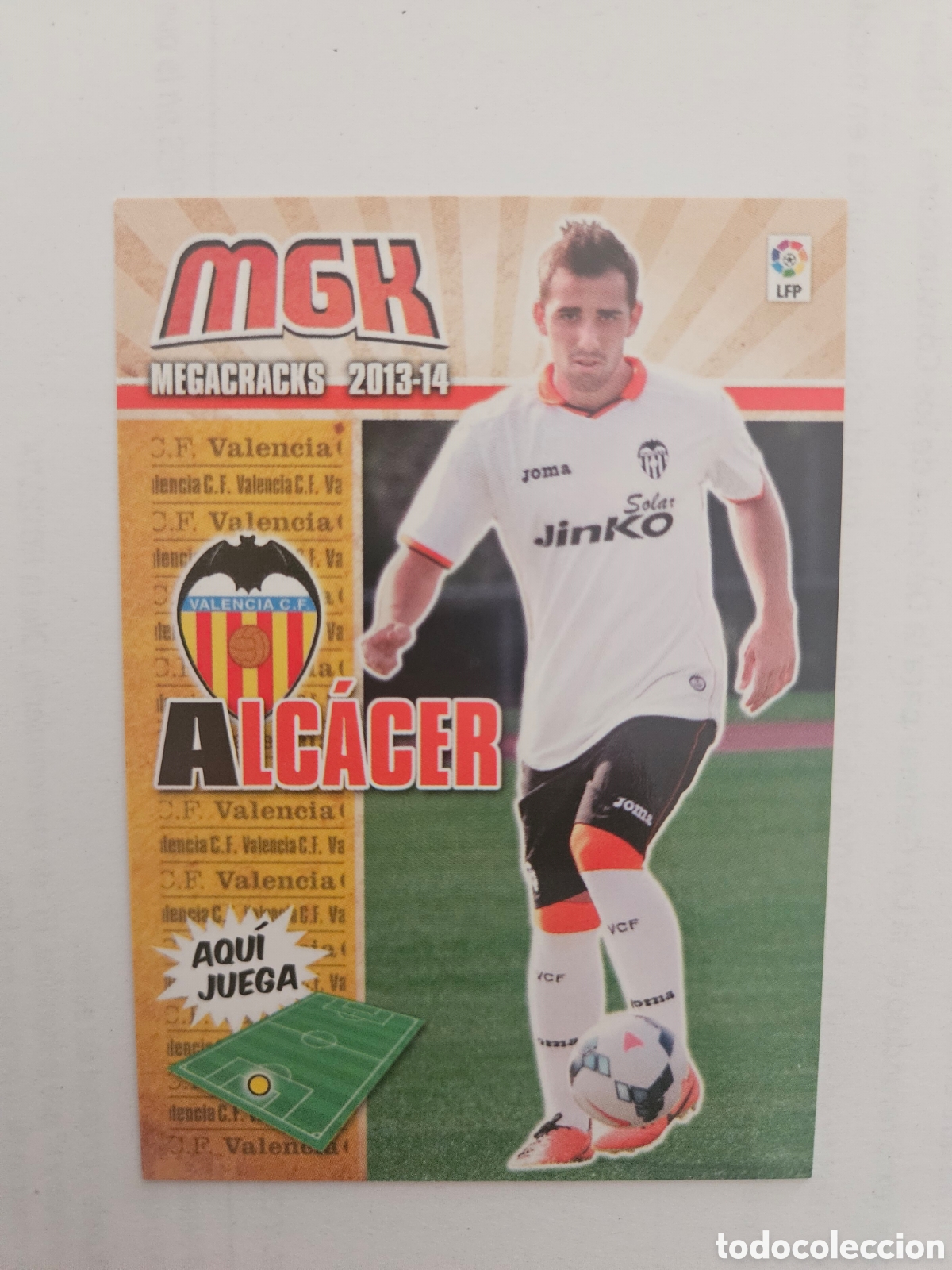 Figurine di Calcio: CROMO FUTBOL MEGACRACKS LIGA 13 14 PANINI 2013 2014 MEGA CRACKS VALENCIA CF 323 BIS ALCACER