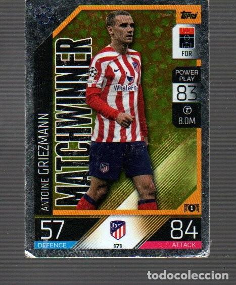 Cromos de F&uacute;tbol: CROMO DE CASA TOPPS Y MATCH ATTAX DEL AT&Eacute;TICO DE MADRID N&ordm; 171 GRIEZMANN
