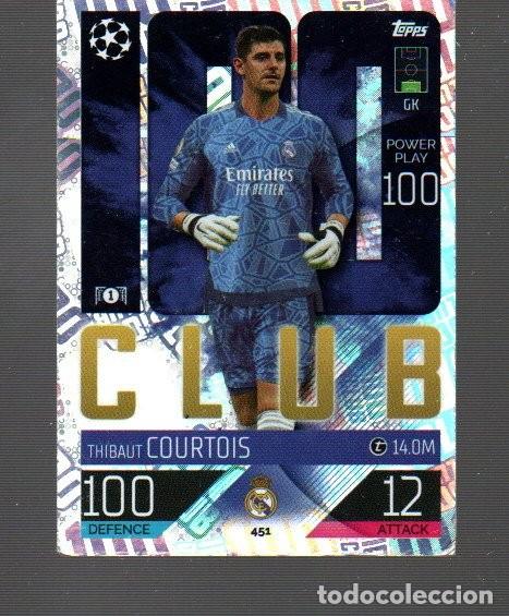 Cromos de f&uacute;tbol: CROMO DE CASA TOPPS Y MATCH ATTAX DEL REAL MADRID CF , N&ordm; 451 COURTOIS