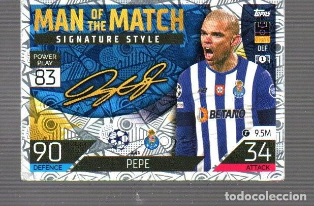 Cromos de F&uacute;tbol: CROMO DE CASA TOPPS Y MATCH ATTAX DEL FC. PORTO , N&ordm; 83 FIRMA DE PEPE