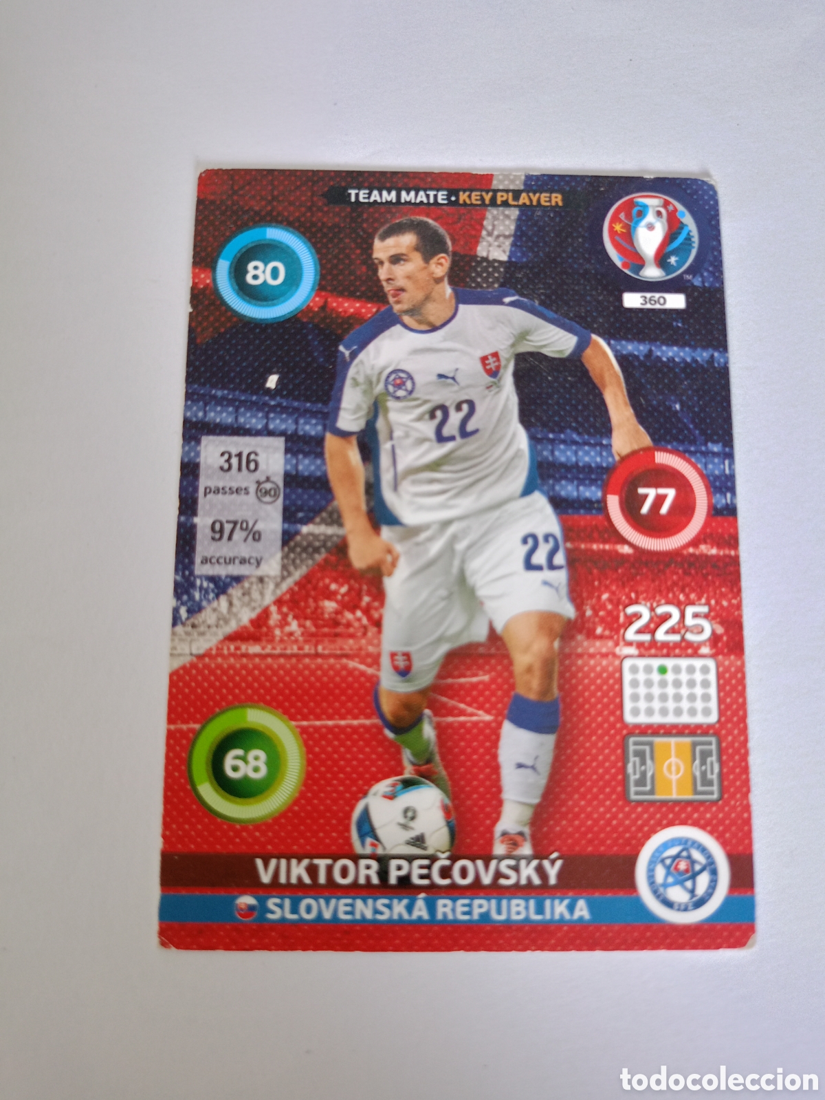 Fu&szlig;ball-Sticker: 360 VIKTOR PECOVSKY KEY PLAYER ESLOVAQUIA CROMOS ADRENALYN XL FRANCIA EURO 2016 EURO2016 FRANCE