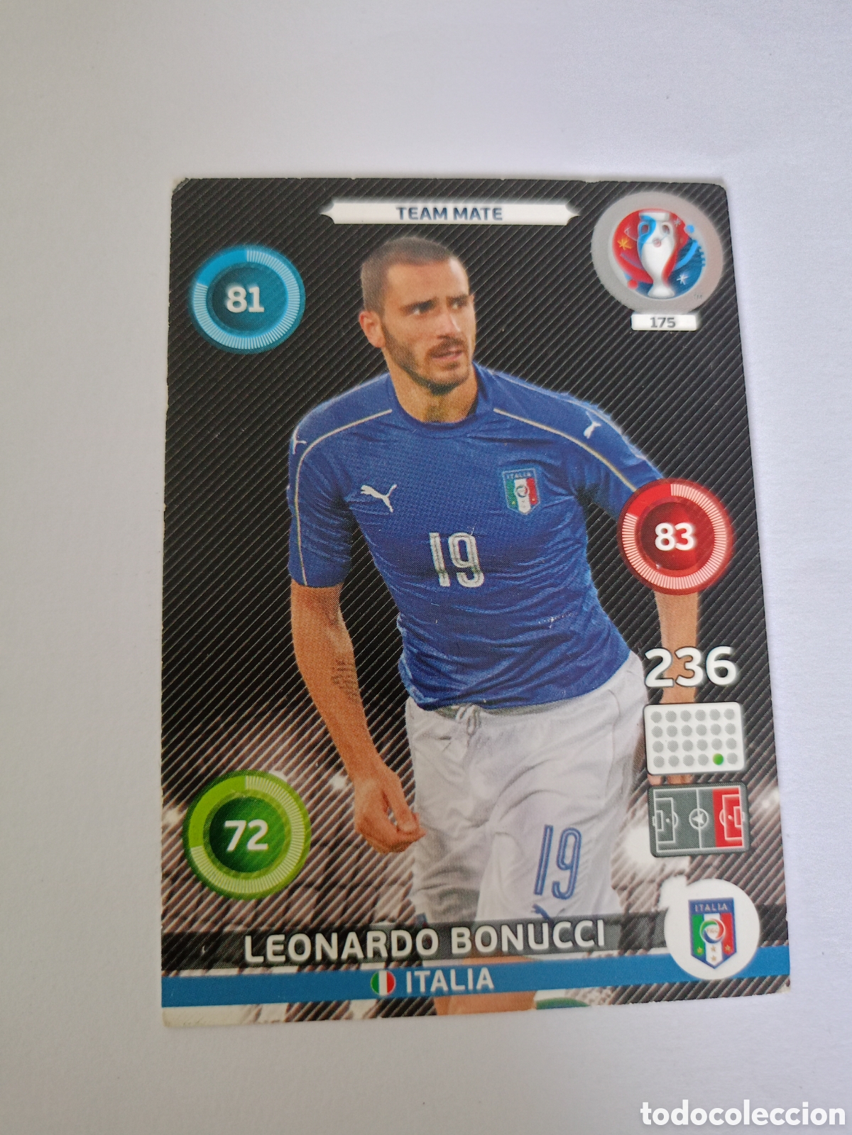 Football Stickers: 175 LEONARDO BONUCCI ITALIA ⚽ UEFA EURO 2016 EURO2016 FRANCIA ADRENALYN XL PANINI