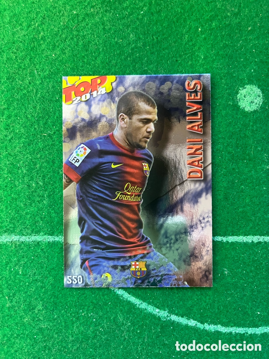 Cromos de F&uacute;tbol: 550 DANI ALVES BARCELONA LAS FICHAS DE LA LIGA 2013 2014 MUNDICROMO TOP 2 AZUL