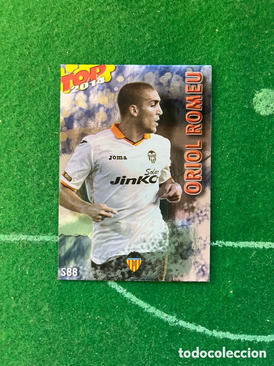 Cromos de F&uacute;tbol: 588 ORIOL ROMEU VALENCIA LAS FICHAS DE LA LIGA 2013 2014 MUNDICROMO TOP 6 AZUL