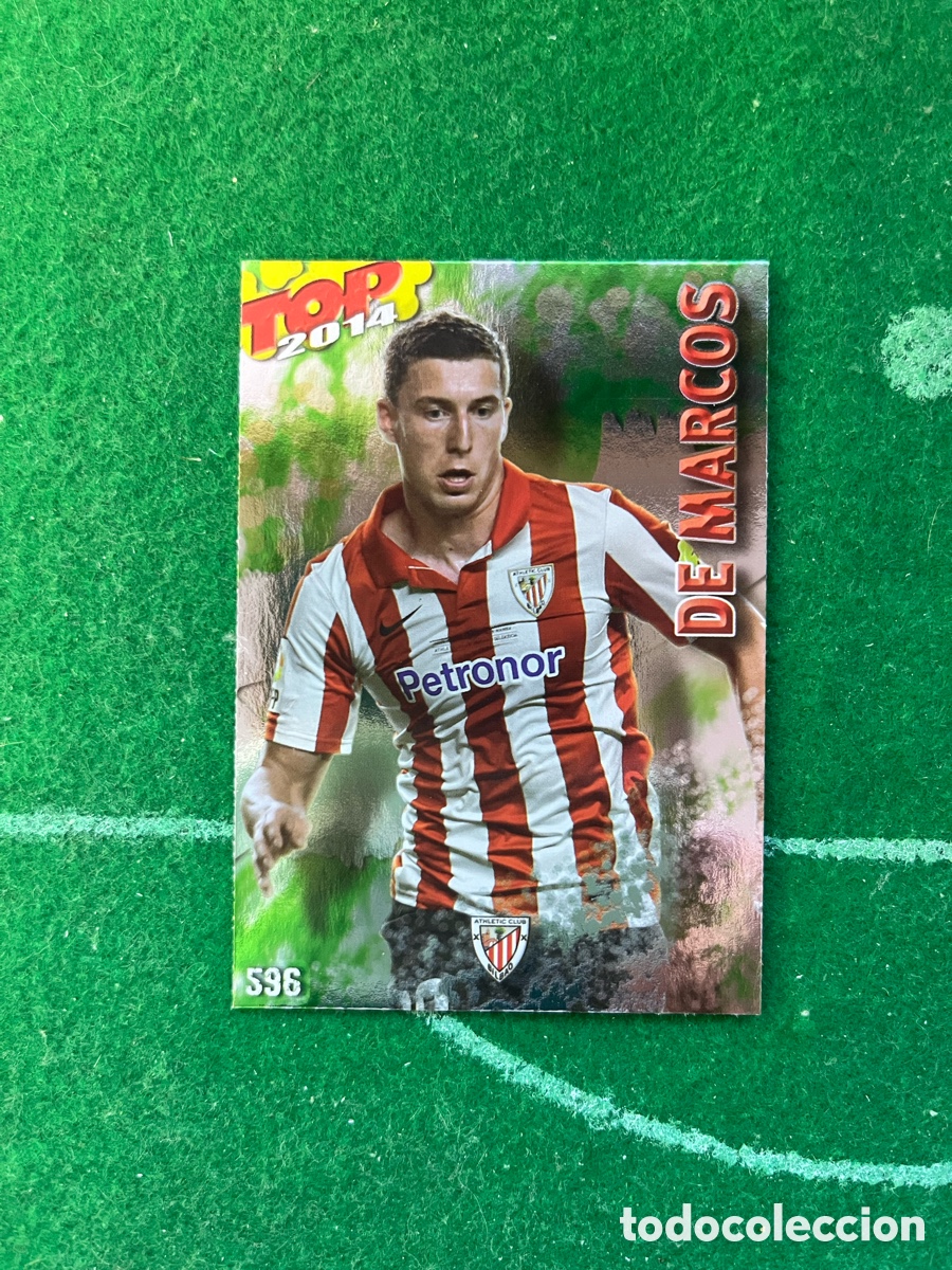 Cromos de f&uacute;tbol: 596 DE MARCOS ATHLETIC DE BILBAO LAS FICHAS DE LA LIGA 2013 2014 MUNDICROMO TOP 7 VERDE