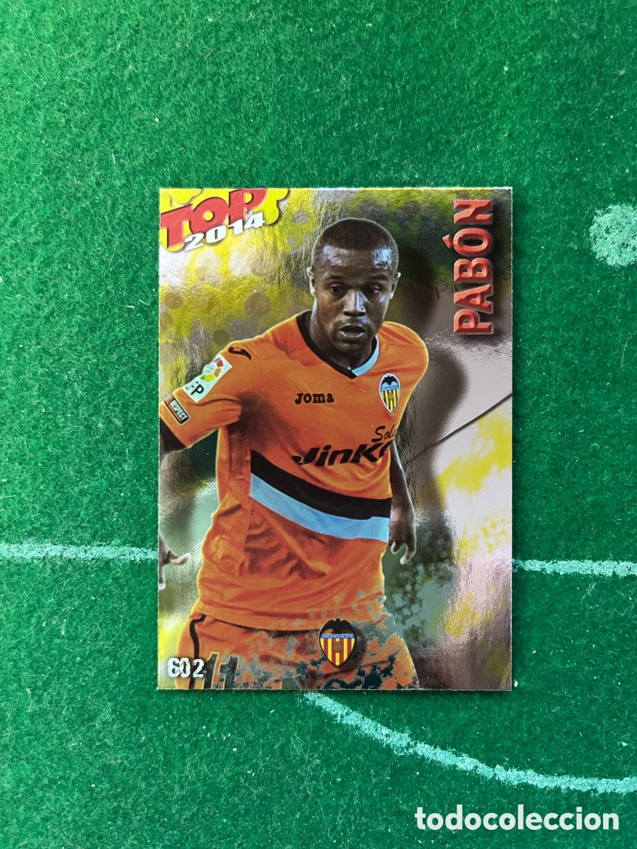Cromos de Futebol: 602 PABON VALENCIA LAS FICHAS DE LA LIGA 2013 2014 MUNDICROMO TOP 7 AMARILLO