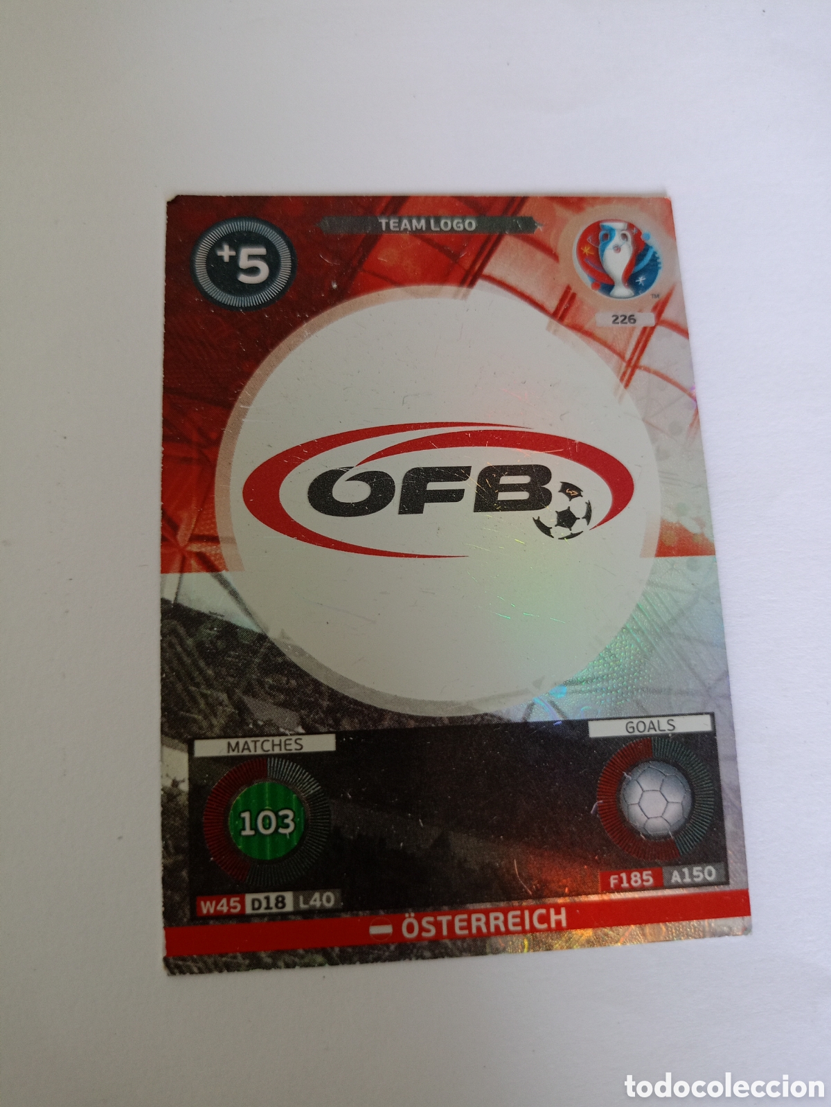 Cromos de Futebol: 226 TEAM LOGO ESCUDO AUSTRIA PANINI UEFA ADRENALYN EURO FRANCE 2016 NO LIGA ESTE