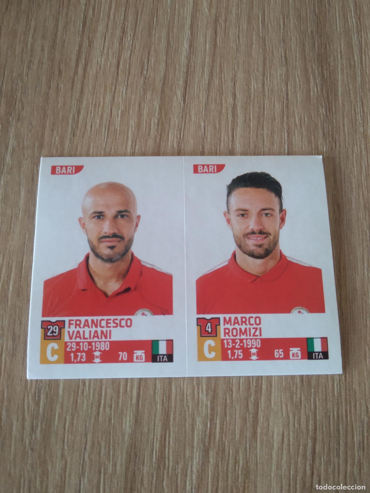 Cromos de F&uacute;tbol: 612 FRANCESCO VALIANI MARCO ROMIZI BARI CROMO FUTBOL PANINI LIGA ITALIA 15-16 CALCIATORI 2015-2016