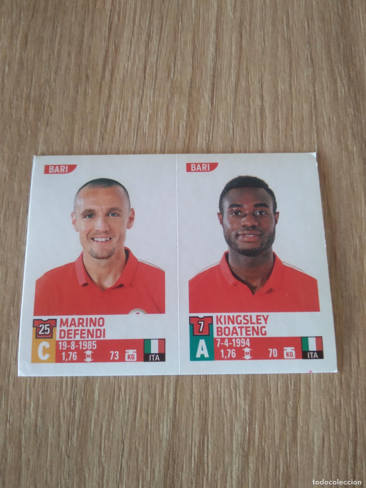 Cromos de F&uacute;tbol: 614 MARINO DEFENDI KINGSLEY BOATENG BARI CROMO FUTBOL PANINI LIGA ITALIA 15-16 CALCIATORI 2015-2016