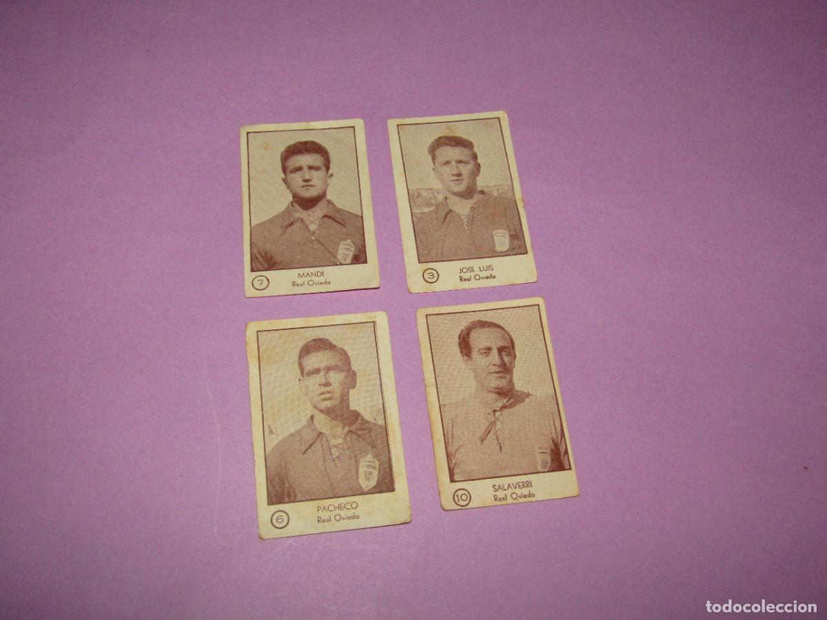 Football Stickers: Antiguos 4 Cromos del Real OVIEDO, Pacheco Mandi Salaverri del &Aacute;lbum Editorial Arga 1953-1954, 53-54