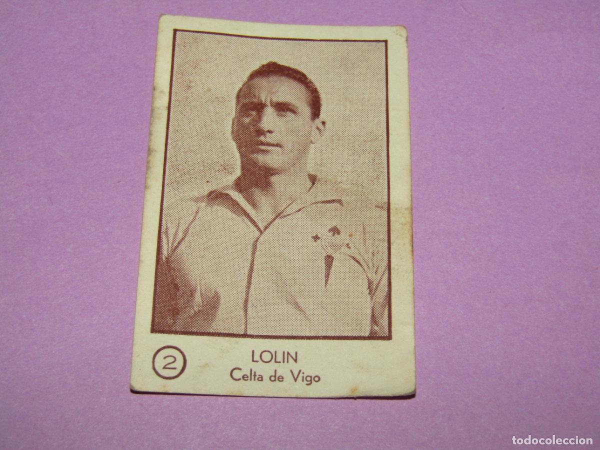 Cromos de f&uacute;tbol: Antiguo Cromo LOLIN del CELTA DE VIGO del &Aacute;lbum de Futbol Editorial Arga 1953-1954, 53-54