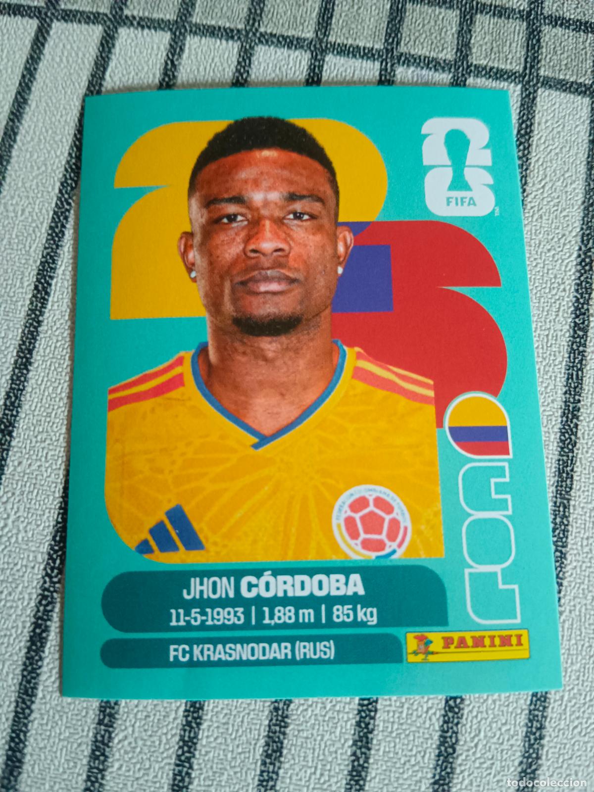 Cromos de F&uacute;tbol: MUNDIAL 2026 ESTADOS UNIDOS USA MEXICO MEJICO CANADA COL 18 COL18 JHON CORDOBA COLOMBIA FIFA