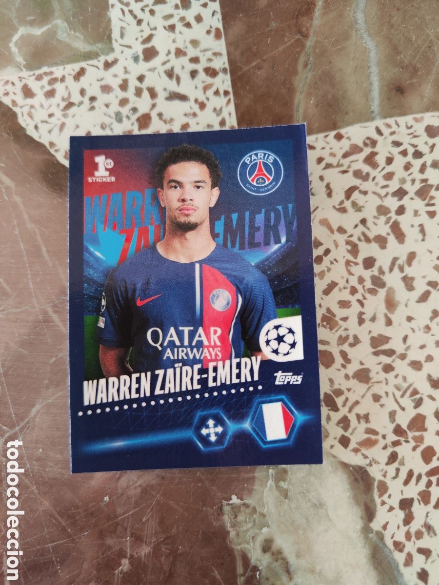 Cromos de Futebol: Topps champions league 23 24 sin pegar 362 PSG Zaire-Emery first sticker