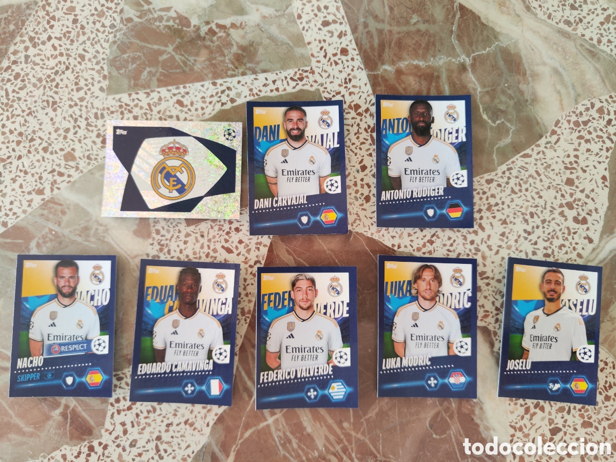 Cromos de Futebol: Lote 8 cromos Topps champions league 23 24 sin pegar Real Madrid