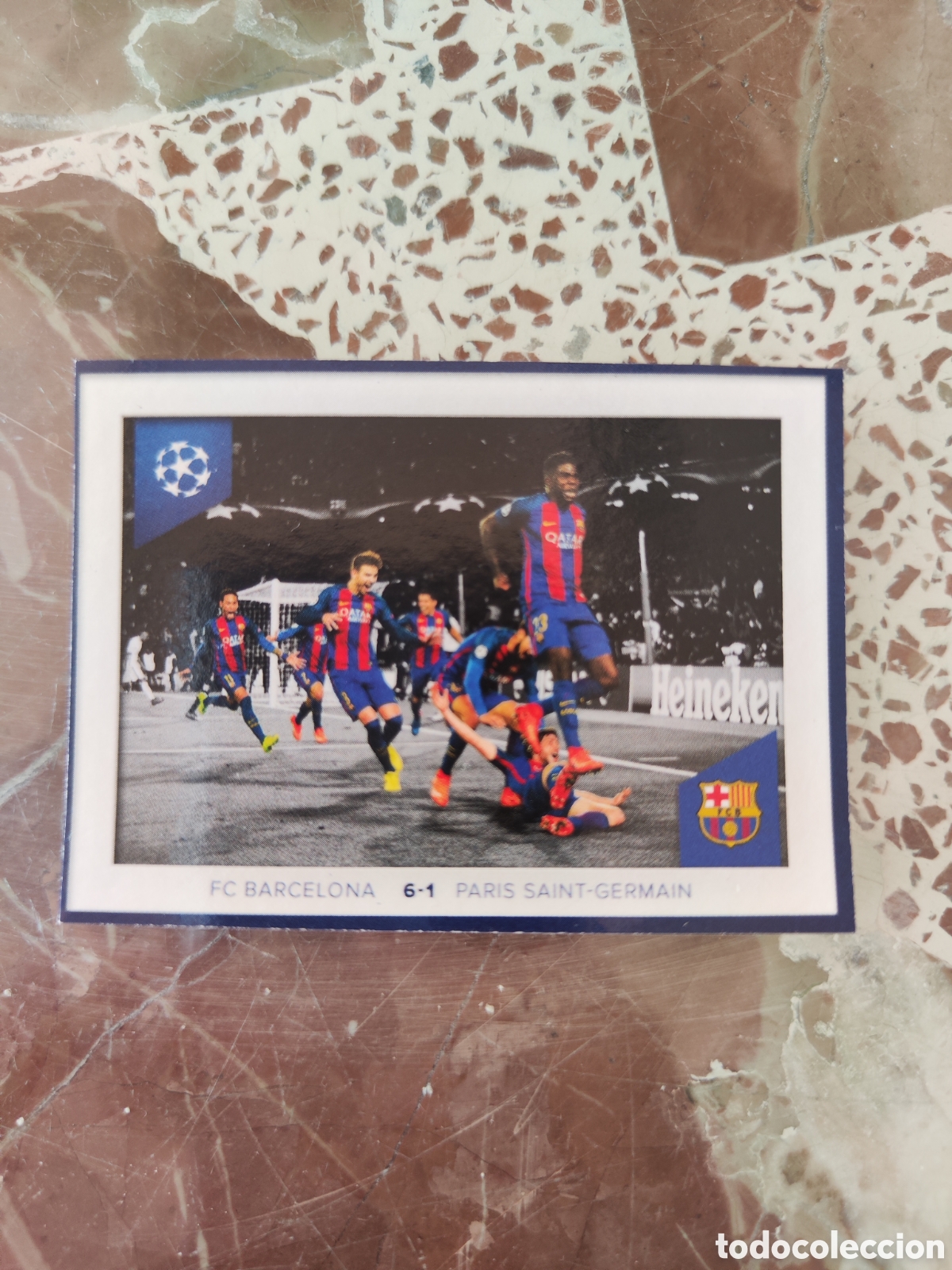 Cromos de Futebol: Topps champions league 23 24 sin pegar 660 Barcelona 6-1 PSG Messi
