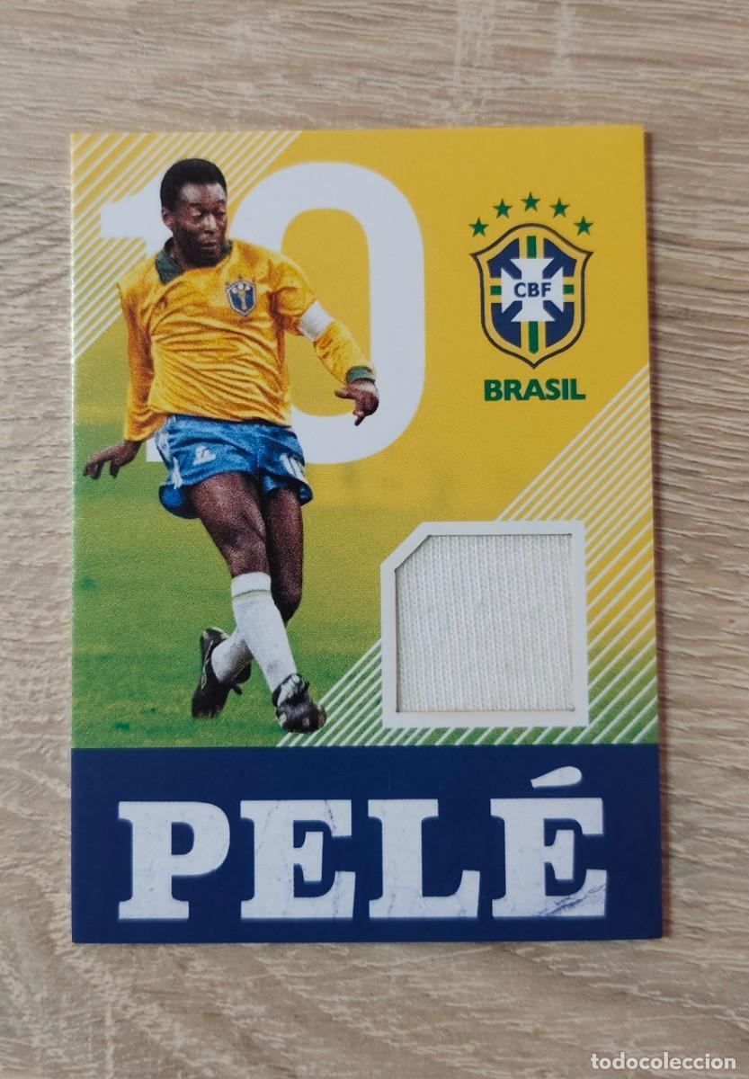 Cromos de F&uacute;tbol: Tarjeta cromo Jersey card Pel&eacute; Panini USA match worn vapor camiseta usada trozo brasil santos