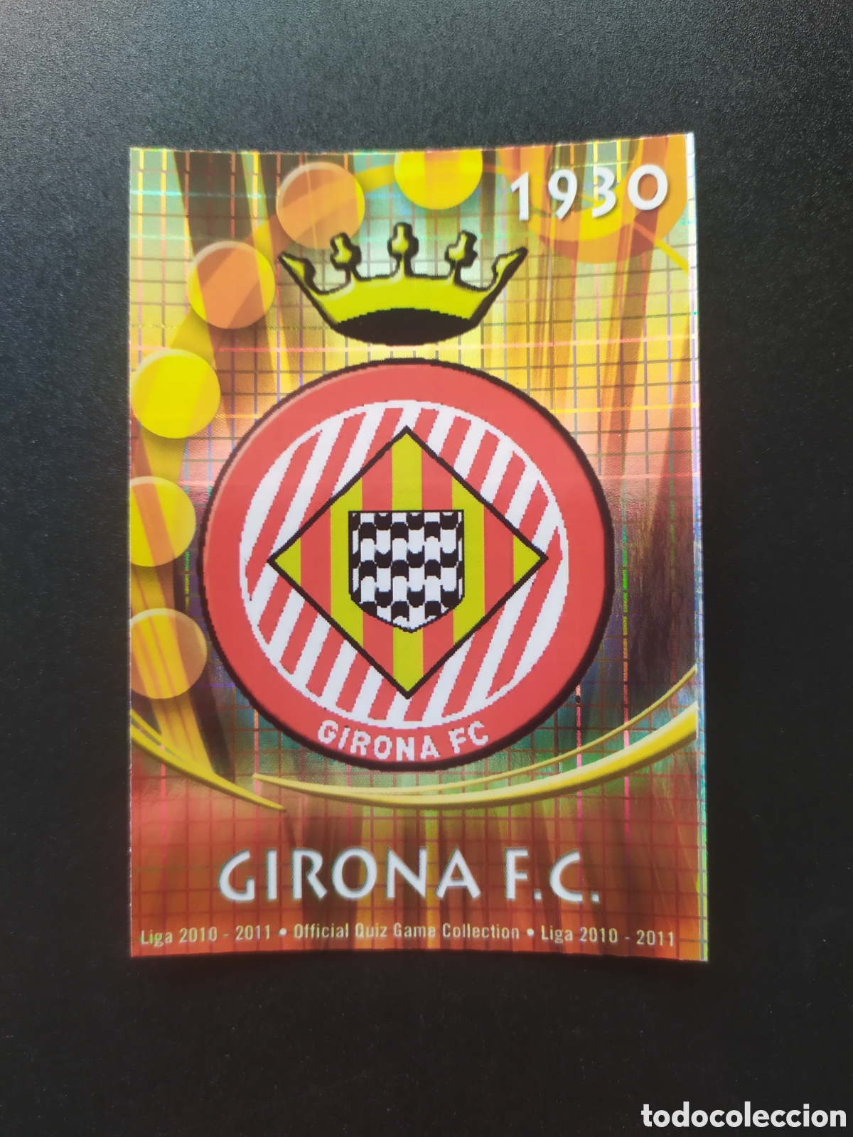 Cromos de F&uacute;tbol: Mundicromo fichas Liga 2010 2011 10 11 escudo brillo cuadros n&deg; 985 Girona