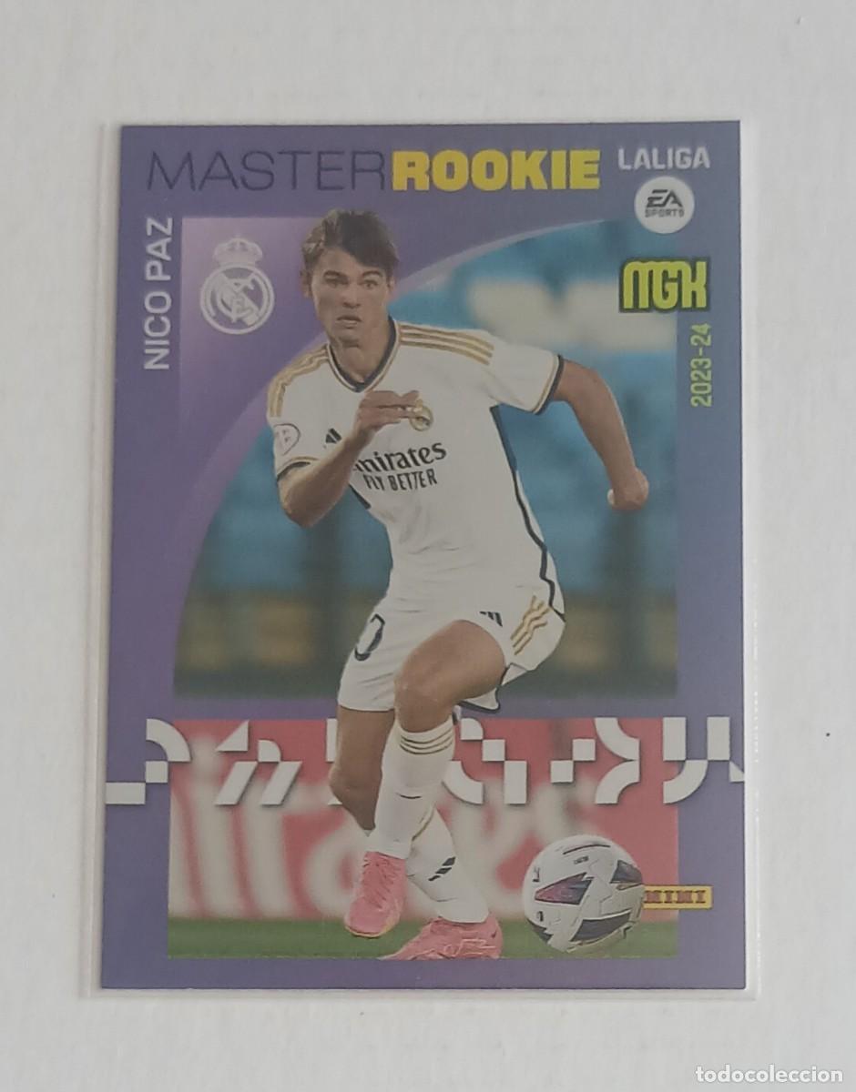 Cromos de f&uacute;tbol: CROMO n&ordm; 514 NICO PAZ MASTER ROOKIE REAL MADRID MEGACRACKS 2023-2024 DE PANINI. Nuevo.